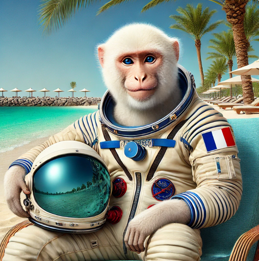Singe Ayoun a Dubai sur la plage