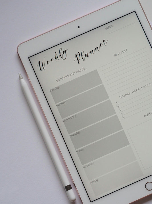 weekly planner sur tablette