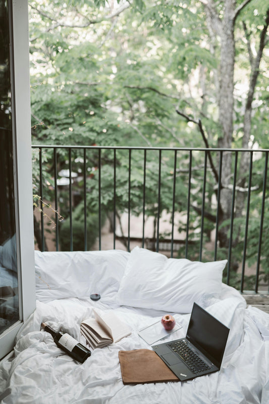 plan de travail aménagé sur un balcon