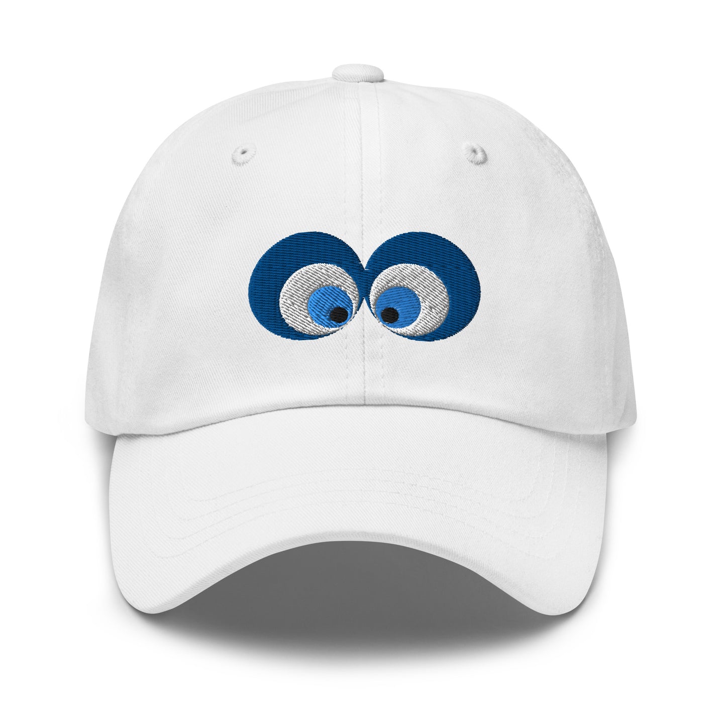 Casquette stylé blanc brodé oeil ayoun mauvais oeil protection face