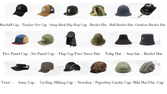 photo des différents models de casquettes 