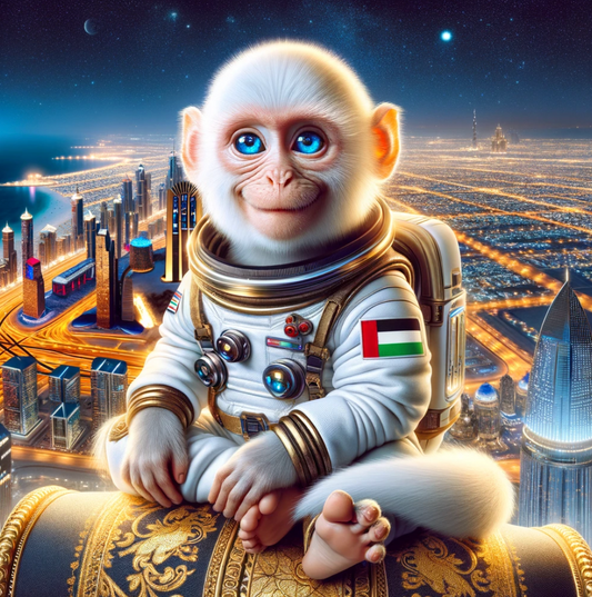 singe Ayoun sur un tapis volant