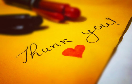 lettre avec écrit dessus Thank you