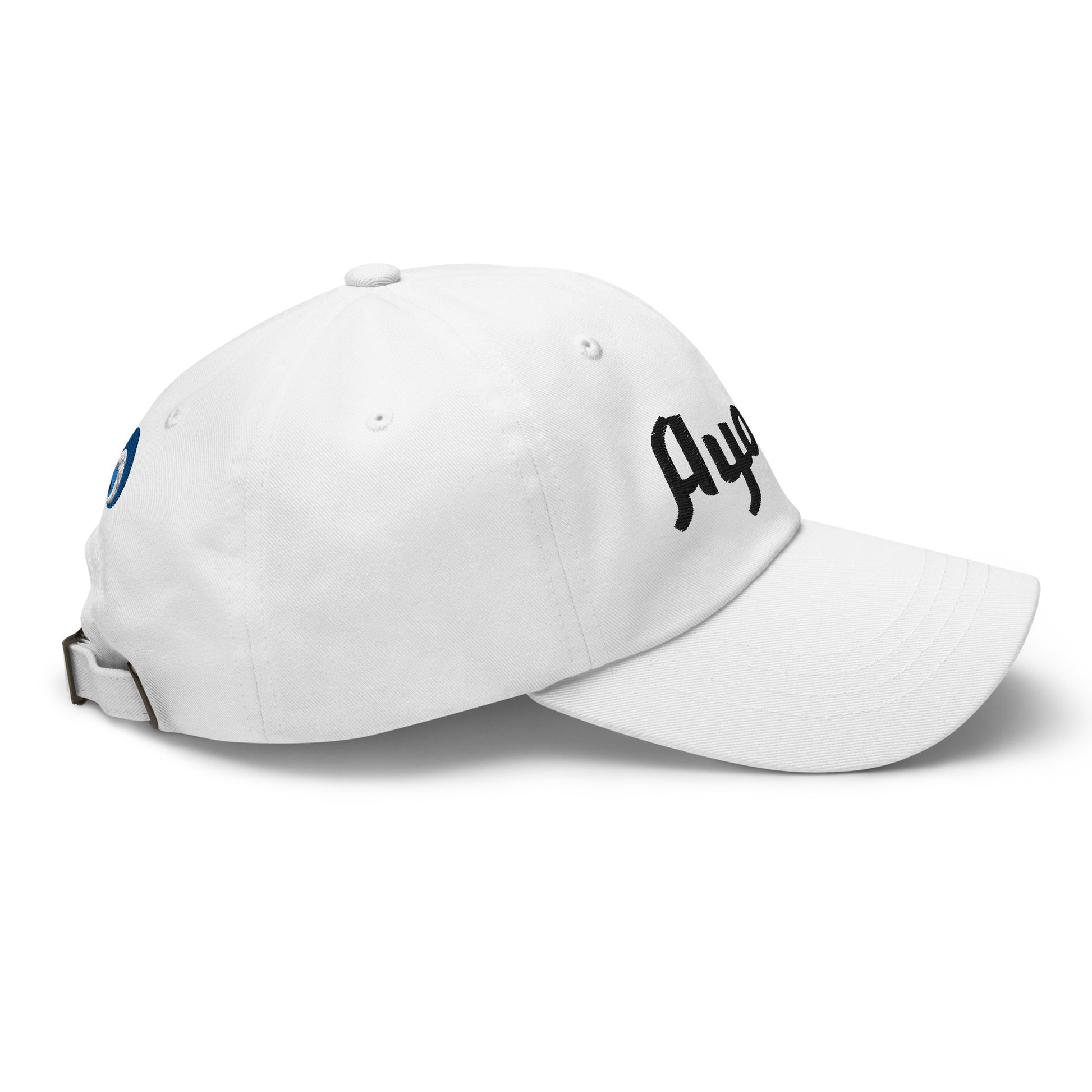 Casquette stylé blanc brodé ayoun mauvais oeil protection profil 4