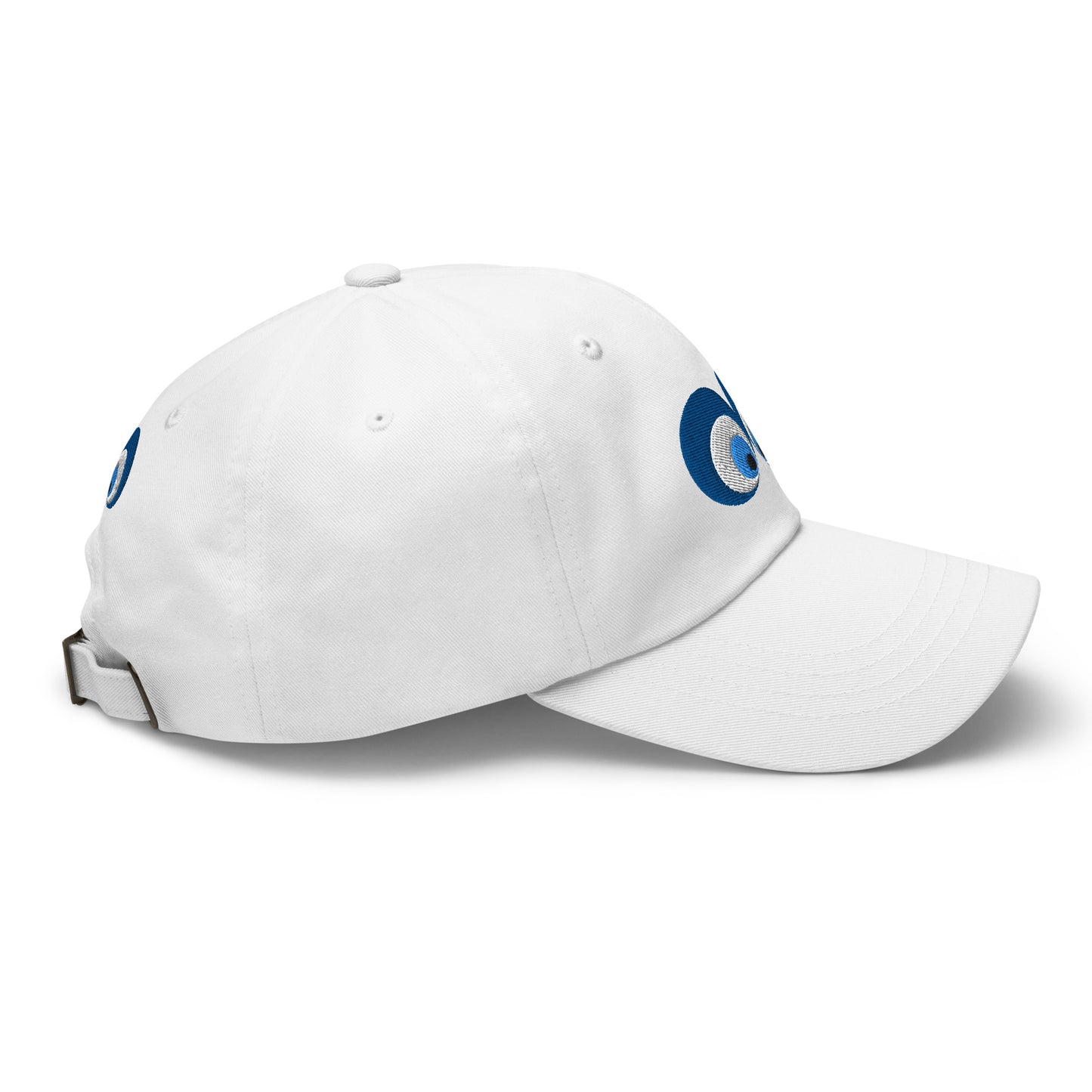 Casquette stylé blanc brodé oeil ayoun mauvais oeil protection profil