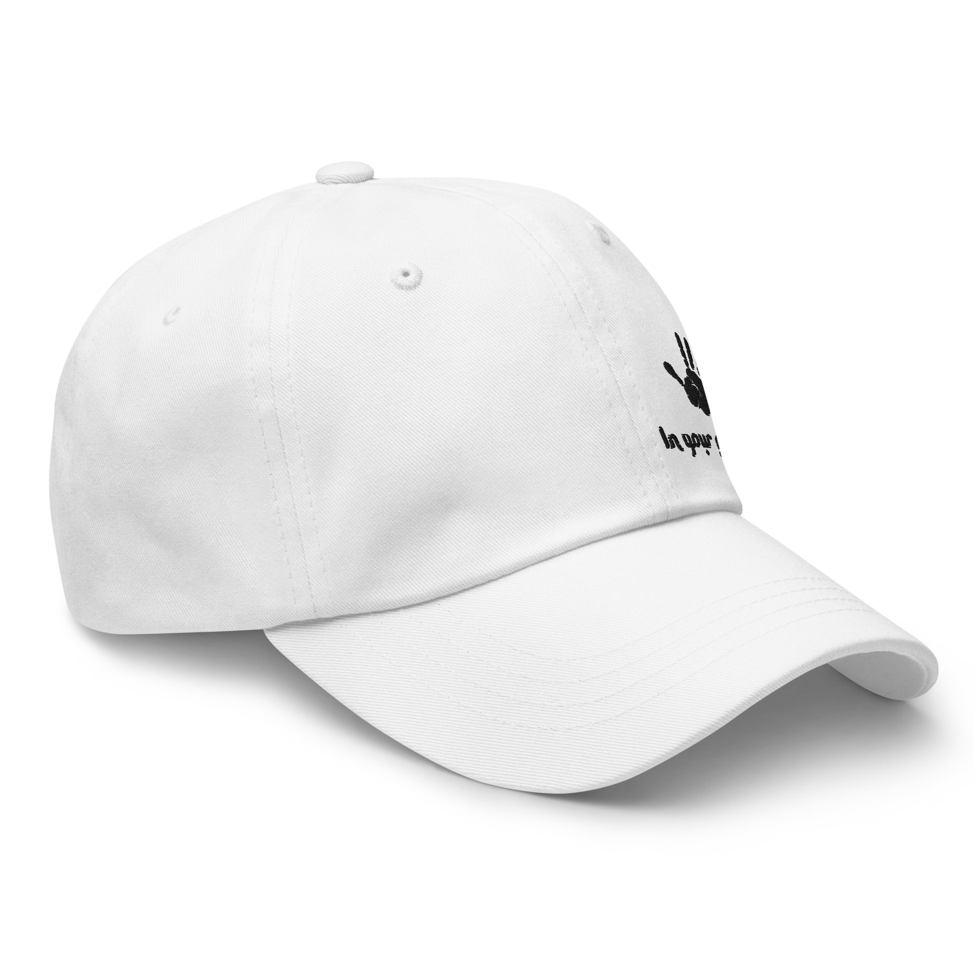 Casquette stylé blanc brodé yeux ayoun mauvais oeil protection profil 3