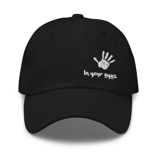 Casquette stylé noir brodé yeux ayoun mauvais oeil protection face